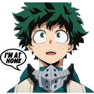🏠 Izuku Midoriya My Hero Academia I'M AT HOME Anime, My Hero Academia, Izuku Midoriya, Personaje, Dibujo animado telegram sticker