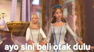 😆 ayo sini beli otak dulu Barbie, boneka, kartun, dongeng telegram sticker