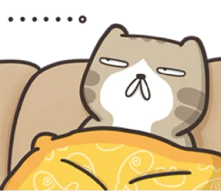 😳 Katze, schläfrig, Cartoon, Tier, süß, Bett, müde telegram sticker