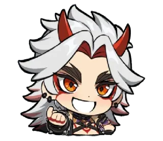 😁 Arataki Itto Genshin Impact arataki itto, genshin impact, oni, demon, game telegram sticker
