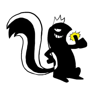 👍 gambá, dedo do meio, ofensivo, desenho animado, coroa, animal telegram sticker