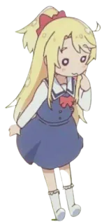 😳 Anime, Dibujos animados, Chibi, Chica, Rubia, Lindo, Kawaii telegram sticker