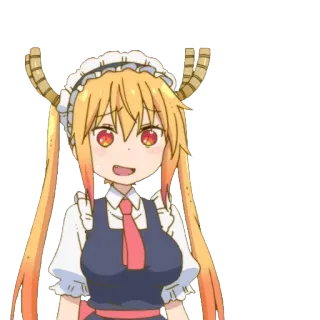 😅 Tohru Miss Kobayashi's Dragon Maid Anime, Dragon, Maid, Mignon, Kawaii whatsapp sticker