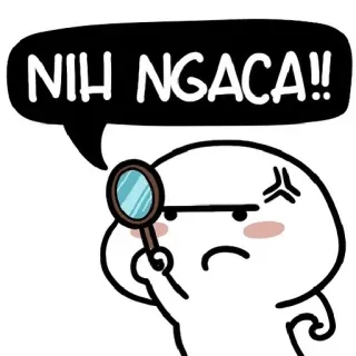 🧐 NIH NGACA!! Meme, enfadado, lupa, reflejo, dibujos animados, indonesio telegram sticker