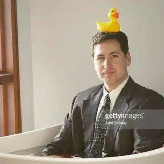 🙂 uomo, vasca da bagno, paperella di gomma, completo, divertente, acqua telegram sticker