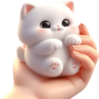 🤤 gatto, gattino, carino, animale, animale domestico, mano, kawaii telegram sticker