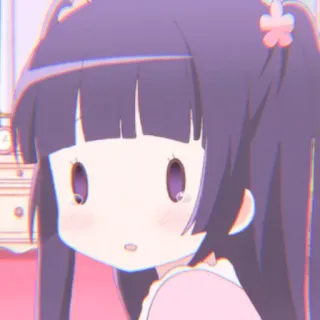 🥟 anime girl, cute, kawaii, manga, cartoon, purple, pink whatsapp sticker