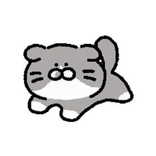 🥚 gato, lindo, pegatina, gris, animal, dibujos animados, mascota telegram sticker