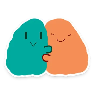 🤗 Blob, Abraço, Amor, Casal, Fofo, Amigável, Desenho animado telegram sticker
