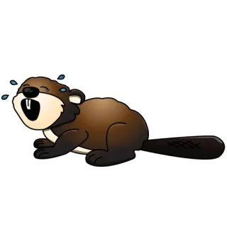 😭 castor, animal, dessin animé, pleurer, triste, détressé whatsapp sticker