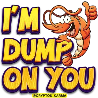 🦐 I'M DUMP ON YOU gambero, cartone animato, discarica, criptovaluta, meme telegram sticker