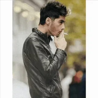 🚬 smoking, man, cigarette, leather jacket, street style telegram sticker