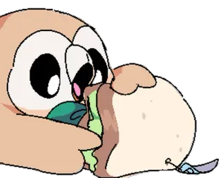 🌮 Rowlet rowlet, pokemon, mignon, sandwich, manger telegram sticker