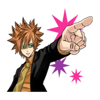 👈 Аниме, Персонаж, Указывает, Мужчина, Рыжие Волосы, Серьезный, Костюм telegram sticker