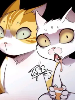 😱 쪽쪽 gatto, anime, spaventato, cartone animato, sudato telegram sticker