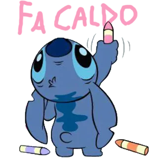 🐨 Stitch FA CALDO Stitch, Lilo & Stitch, cartoon, Disney, summer, heat telegram sticker