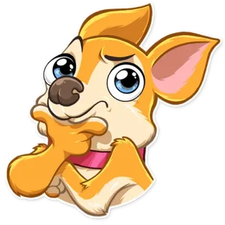 🤔 chien, animal, dessin animé, autocollant, mignon, animal de compagnie whatsapp sticker