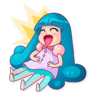 😂 Dibujo animado, Chica, Riendo, Anime, Feliz, Lindo, Personaje telegram sticker