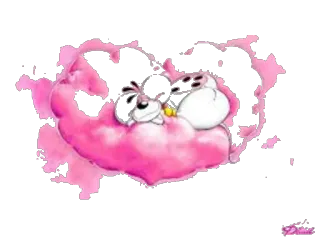 ❤ Desenho animado, Rosa, Coração, Animado telegram sticker