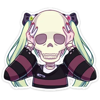 👻 骷髅, 哥特, 朋克, 阴森, 恐怖, 可爱 whatsapp sticker