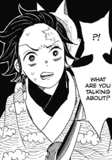 🤨 WHAT ARE YOU TALKING ABOUT? Anime, Mangá, Pergunta, Falando, Retrato, Ilustração whatsapp sticker