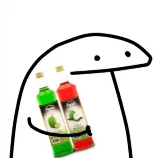 🧃 florkofcows, bebida, jarabe, tragos, dibujo animado, monigote whatsapp sticker