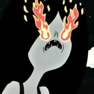 🖤 Marceline Adventure Time мультфильм, Марселин, Время приключений, огонь, глаза, вампир telegram sticker