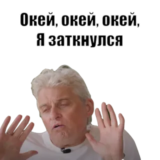 👌 Окей, окей, окей, Я заткнулся oke, meme, sst, diam, reaksi, michael douglas, lucu, ekspresi telegram sticker