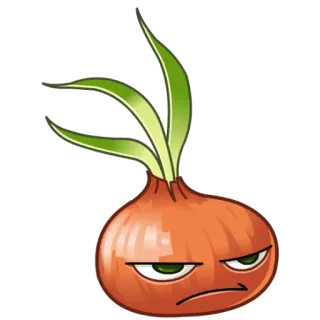 😒 cipolla, plants vs zombies, verdura, cartoni animati, arrabbiato whatsapp sticker