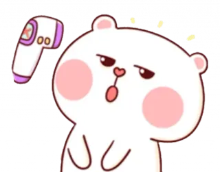 🤒 медведь, термометр, милый, мультик, наклейка telegram sticker