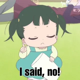😏 I said, no! Anime, Dziewczyna, Słodkie, Odrzucenie, Nie, Kreskówka telegram sticker