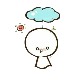 ☁ cute, kawaii, character, cloud, cartoon telegram sticker