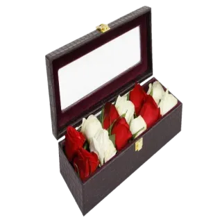 💐 Rosen, Blumen, Geschenk, Box, Rot, Weiß, Arrangement telegram sticker