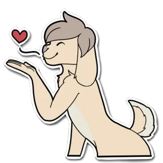 😘 pies, kreskówka, miłość, serce, zwierzę, zwierzak, słodki telegram sticker
