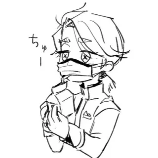 😑 ちゅー Anime, Manga, Charakter, Zeichnung, Illustration telegram sticker