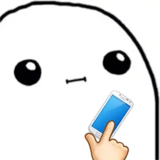 😐 Blob, Милый, Мобильный телефон, Сенсорный экран, Эмодзи, Мультик, Стикер whatsapp sticker