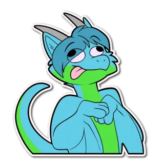 😋 naga, furry, kartun, hewan, ilustrasi, reptil telegram sticker