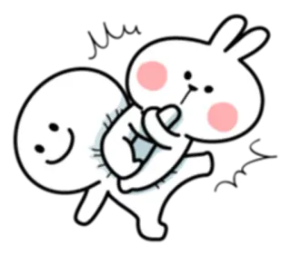👊 lapin, mignon, dessin animé, kawaii, animal telegram sticker