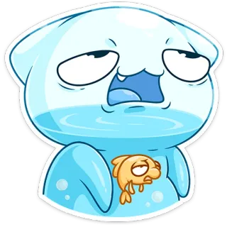 ⭐ cartoon, fish, aquarium, cute, animal, funny, sticker telegram sticker