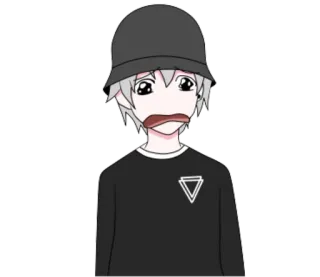 😩 Anime, Triste, Menino, Chapéu bucket, Chorando telegram sticker