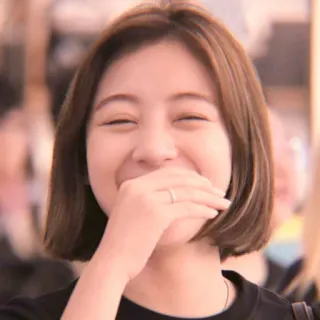 🌷 woman, smile, happy, portrait, person, short hair, laughing whatsapp sticker