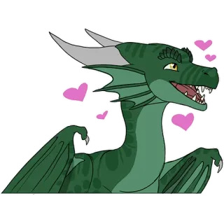 🥰 dragão, fantasia, animal, fofo, corações, asas telegram sticker