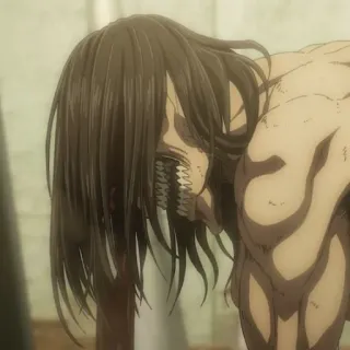 🍥 Eren Yeager Attack on Titan anime, monster, titan, attack on titan, eren yeager, horror, manga, violence telegram sticker