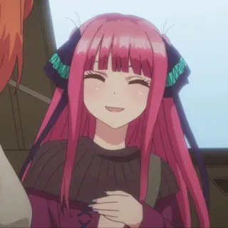 😄 anime, garota, cabelo rosa, sorriso, fofa telegram sticker
