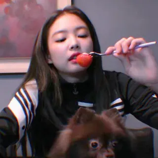 💘 Jennie phụ nữ, đồ ăn, ăn, chó, jennie, chân dung, nữ whatsapp sticker