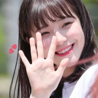 🧸 wanita, senyum, hati, asia, tangan telegram sticker