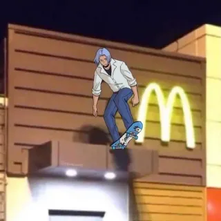 🛹 Reki Kyan SK8 the Infinity Skateboard, Anime, Reki Kyan, SK8 the Infinity, Skatista, McDonald's telegram sticker