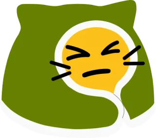 😫 Cartoon, Gesicht, Emoji, Ausdruck, Verärgert, Gelb, Grün telegram sticker