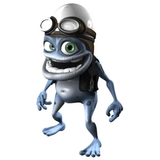 😀 Crazy Frog Crazy Frog, Frosch, Helm, Cartoon, animiert telegram sticker