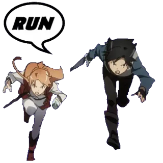 🏃 RUN run, running, anime, action, motion telegram sticker